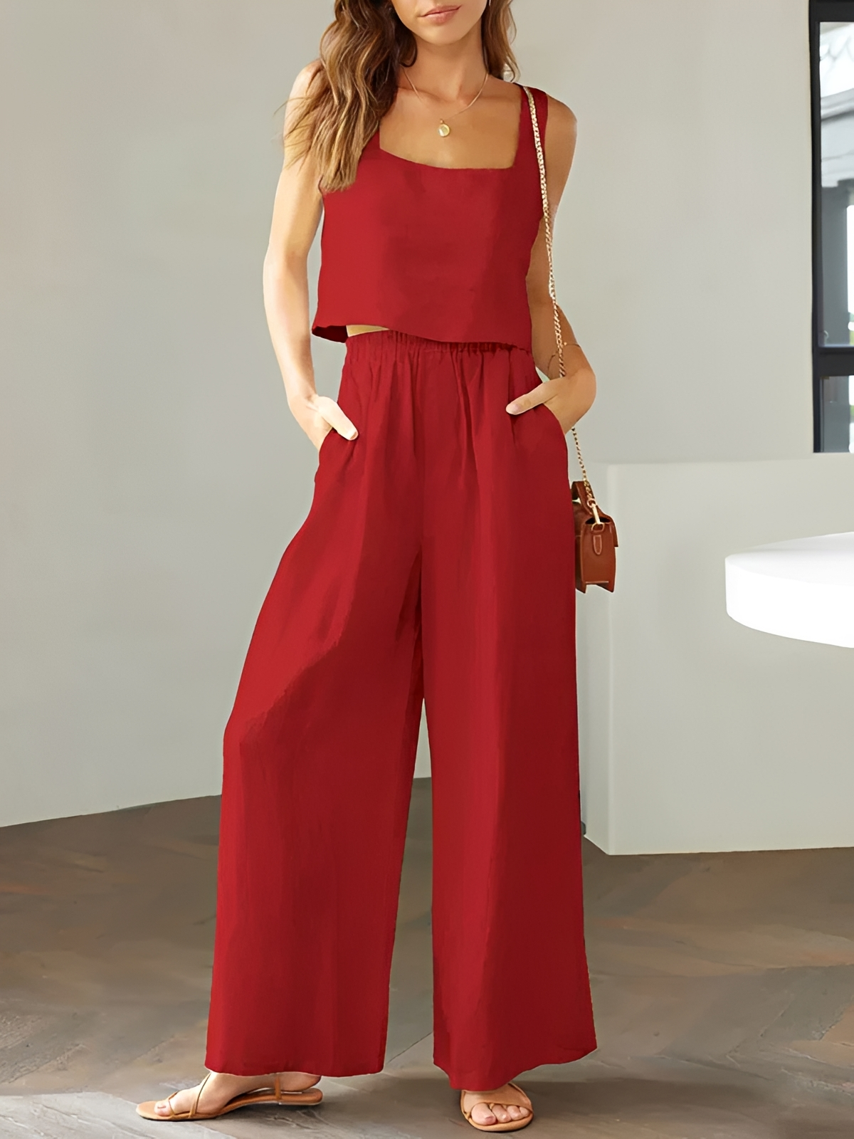 Pia Square-Neck Co-Ord Set