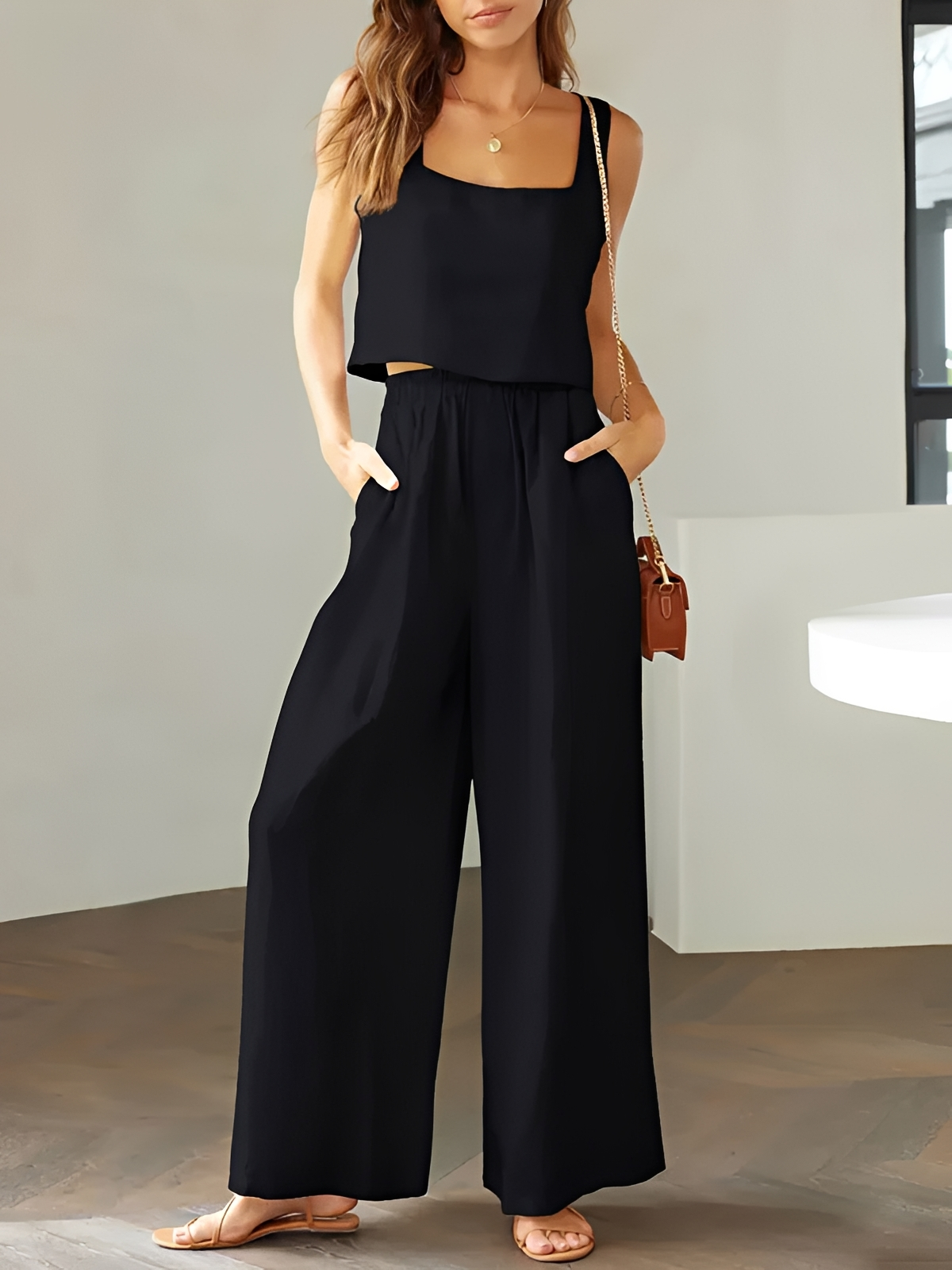 Pia Square-Neck Co-Ord Set