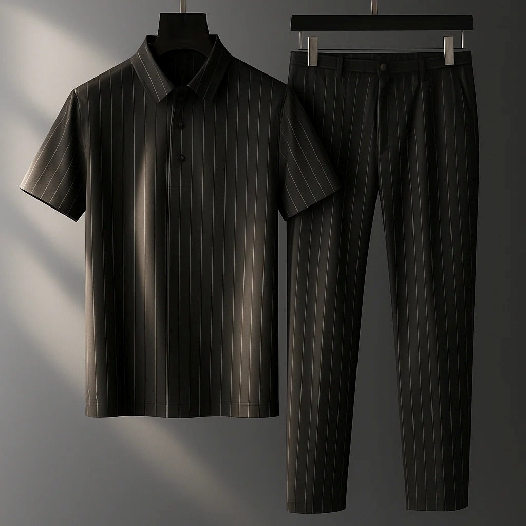 Donny Striped Polo Set